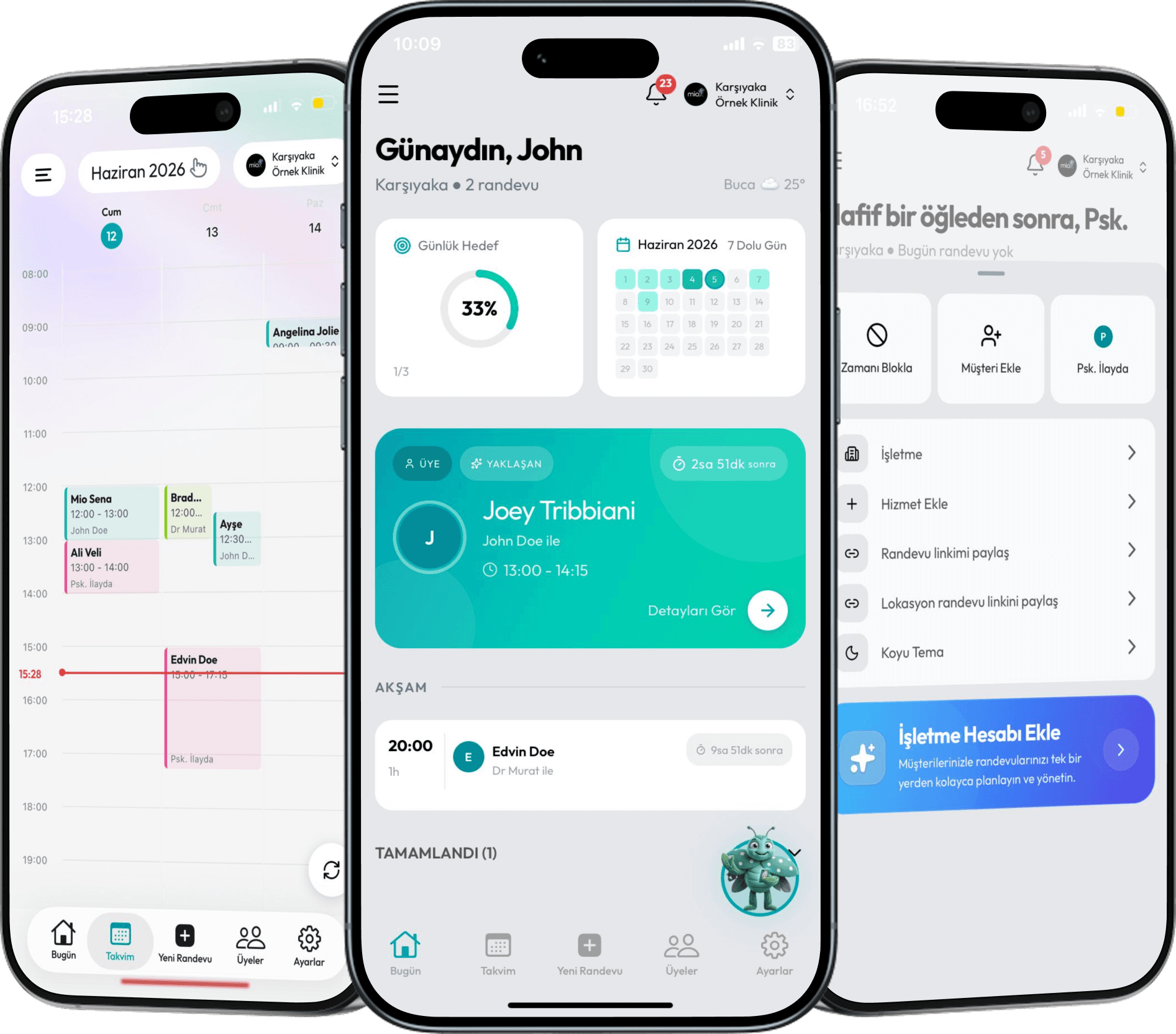 Calemio mobile app calendar screen
